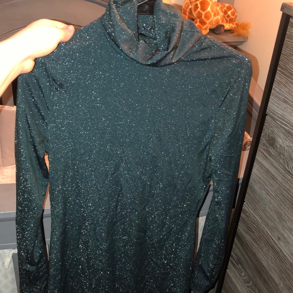 Bodycon glitter dark green dress